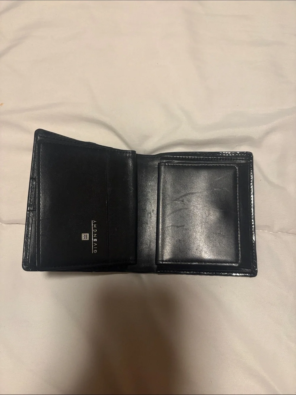 Givenchy Black Leather Bifold Card & Coin Holder